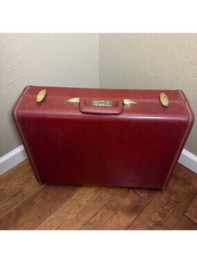 Vintage Samsonite Streamlite Red Hardshell Suitcase 21" Shwayder Bros USA